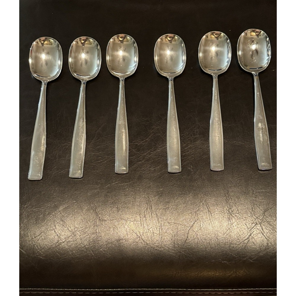 Eickhorn Germany Stainless WMF 121 Outlined Edge Oval Soup Spoon Set Of 6
